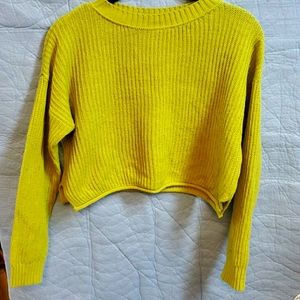 yellow cropped long sleeve